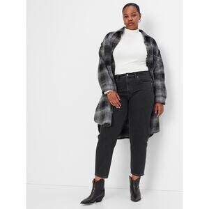 Gap High Rise Baggy Barrel Jeans 31 / 12R Washed Black Washwell Rigid Denim